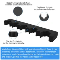 5 Slots Foam Gun Rack with Base Universal Foam Gun Holder Rifles Shotguns Cabinet Storage Wall Mount Double-sided Tape Strips 2