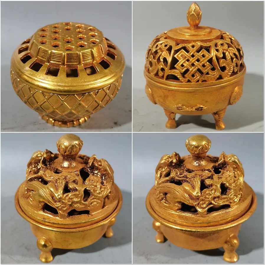 

Luxury Golden Incense Burner Rack Metal Burning Incense Burner Cone Arabian Stick Frankincense Retro Coil Iron Aroma Diffuser
