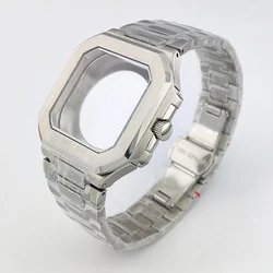 Men's Automatic Watch Kit - Square Dial, Waterproof 316L Stainless Steel Case (Case and strap)