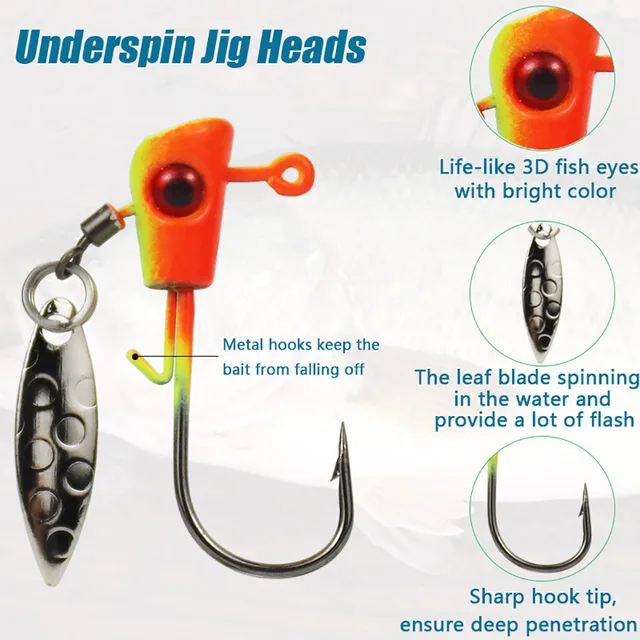 25-Piece Crappie Jig Heads Kit With Spinner Blades - 1/16 Oz Fishing Lures For Freshwater & Saltwater - View #10