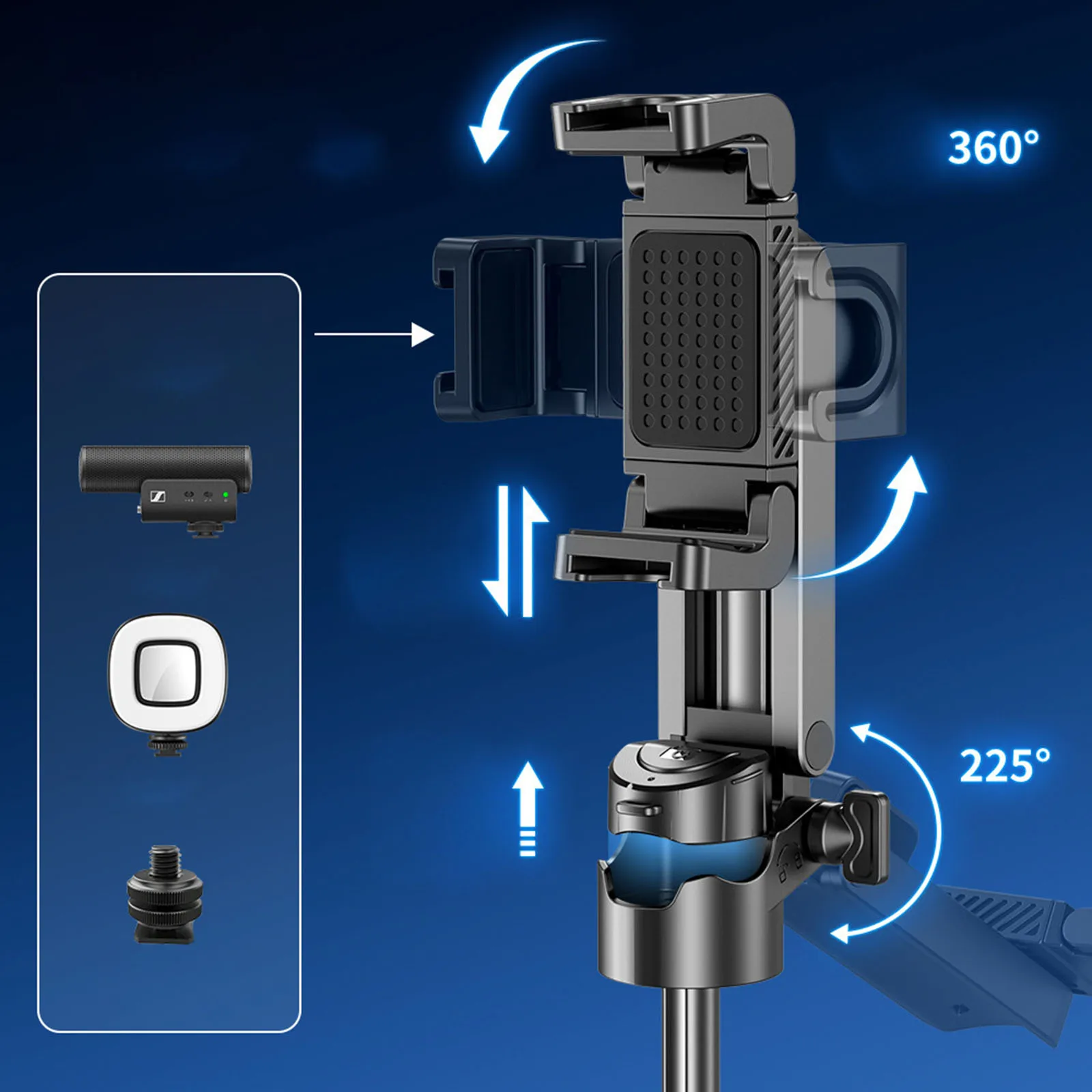 Portable Selfie Stick with Phone Stand Extendable Selfie Stick Pocket Lightweight for Smartphone Photography Vlog Record Tourism