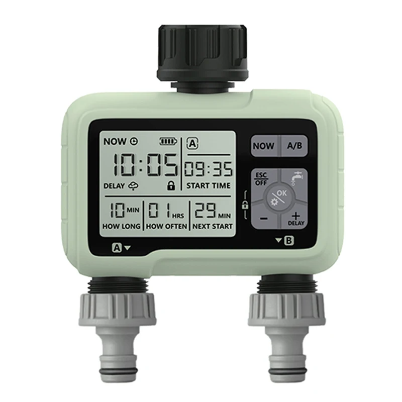 

Eshico Super Timing System 2-Outlet Water Timer Precisely Watering Up Outdoor Automatic Irrigation Fully Adjustable Program