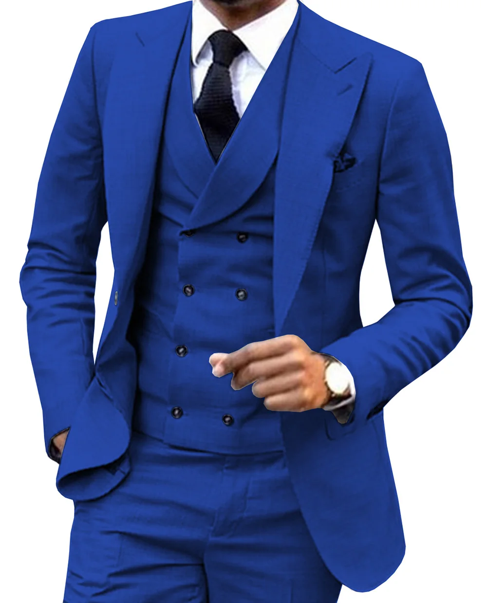 2023 Men's Suit 3 Piece One Button Lapel Double Breasted Slim Fit Casual Business Suits For Wedding Tuxedo Codtume Homme Mariage