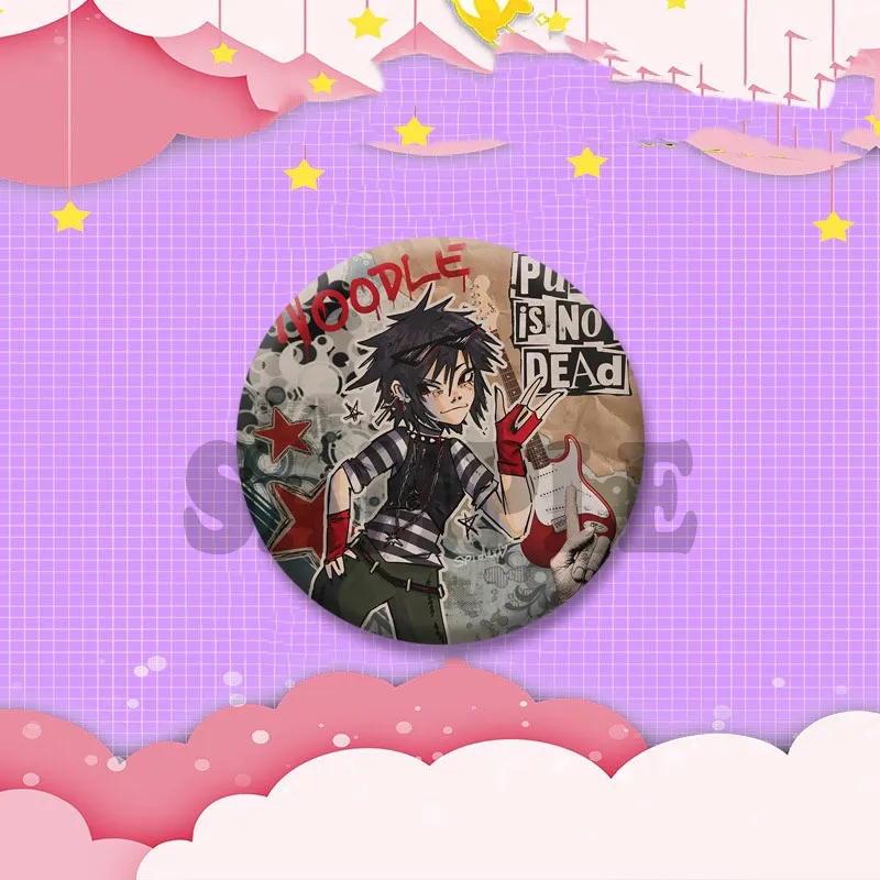 Gorillaz Fanart Cartoon Idol Pin Brooch - Backpack & Hat Decor Gift Badge