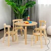 Kids Table and Chair Set, 5-Piece Wooden Activity Table w/ 4 Chairs, Toy Bricks, Classroom Playroom Daycare Furniture 2
