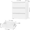 White Nightstand with 3 Drawers, White Bedside Table Night Stand for Bedroom with Cut-Out Handle, Sofa Side Table 3 Drawer 3