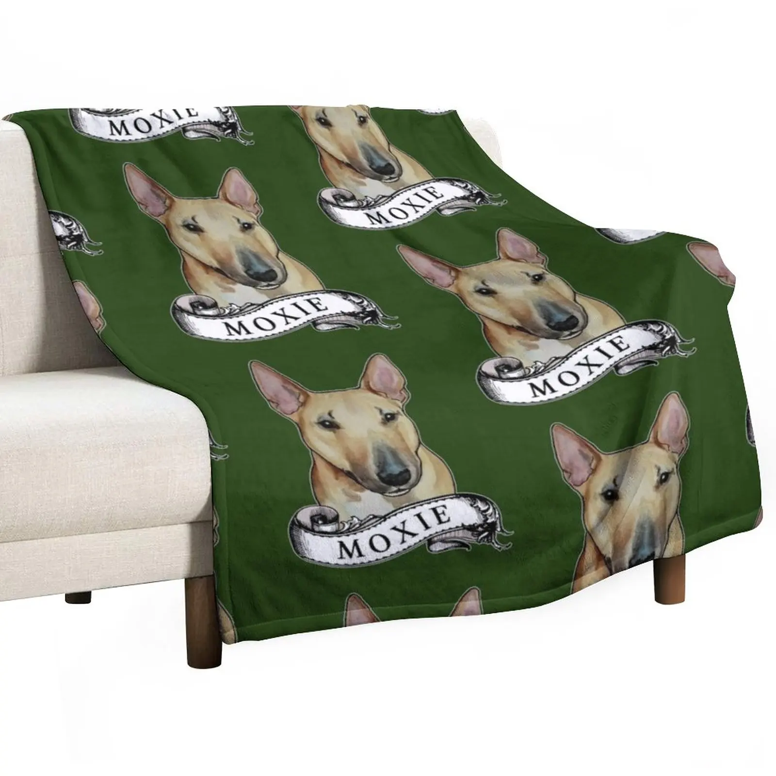 

Moxie Bull Terrier Throw Blanket Soft Bed Blankets blankets and throws Decorative Throw Blanket Flannel Fabric