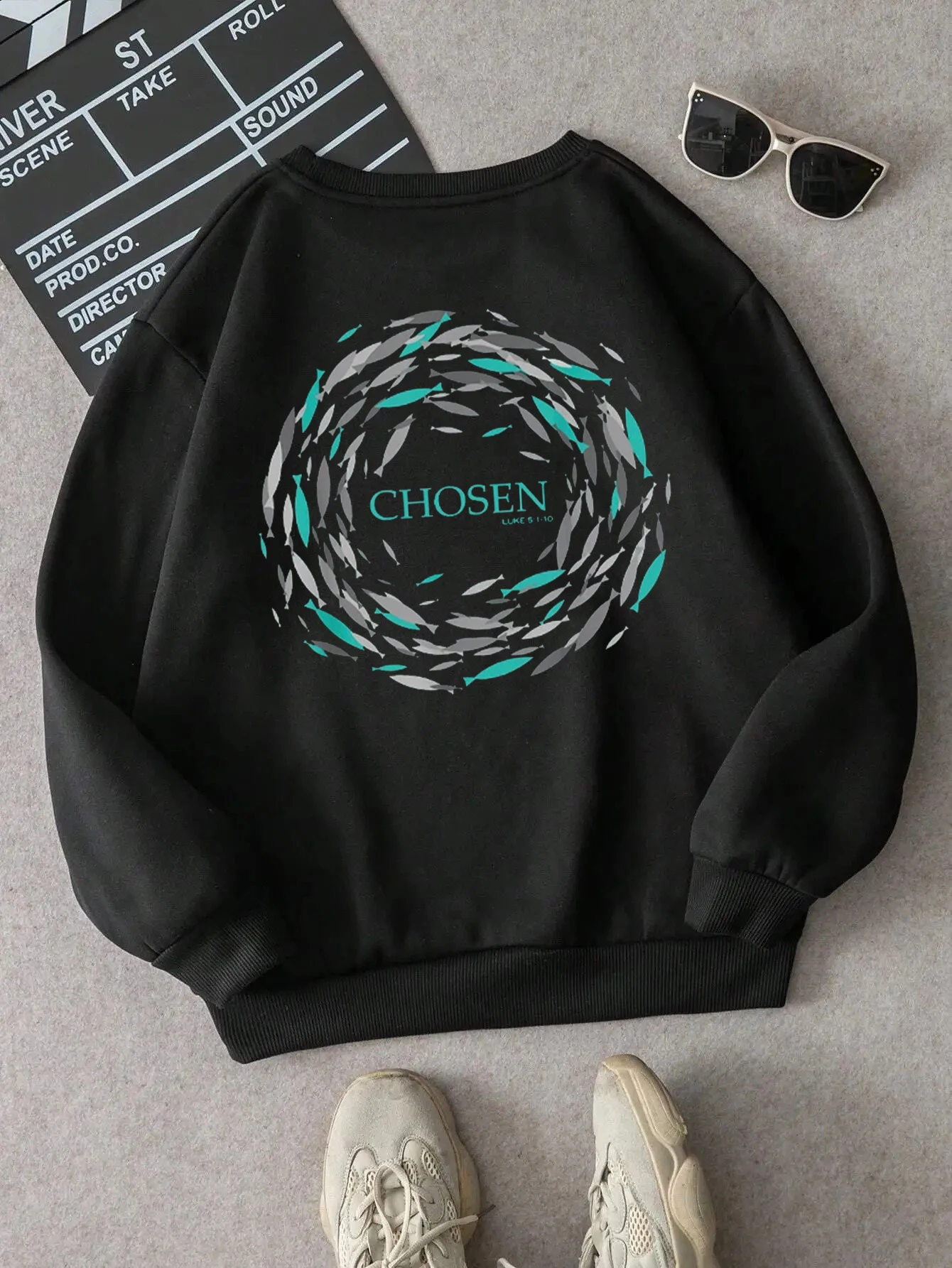 2024 New Hoodies Chosen X Fish Swim Against The Current X Bible Sweatshirt Women Hoodie Long Sleeves Crewneck Sweatshirts 3