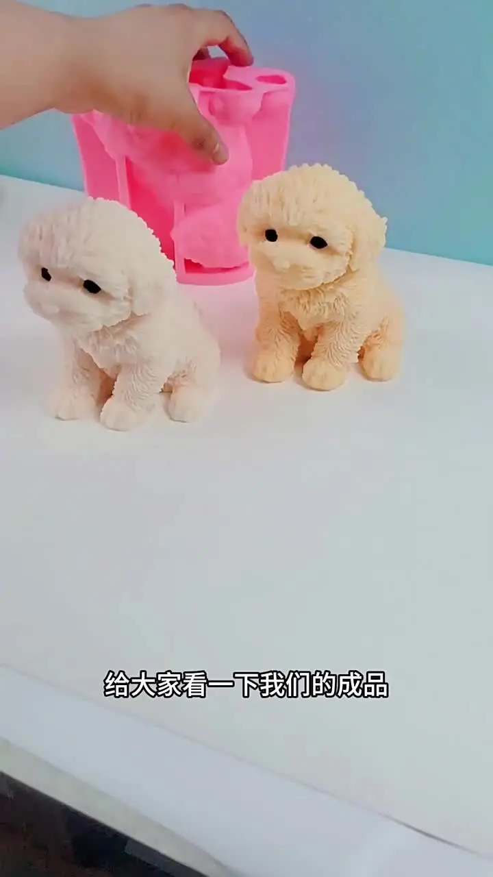 Stampi per candele a forma di cane, simpatico stampo per candele a forma di cane e gatto, stampo in silicone 3D per colata di resina, stampo per