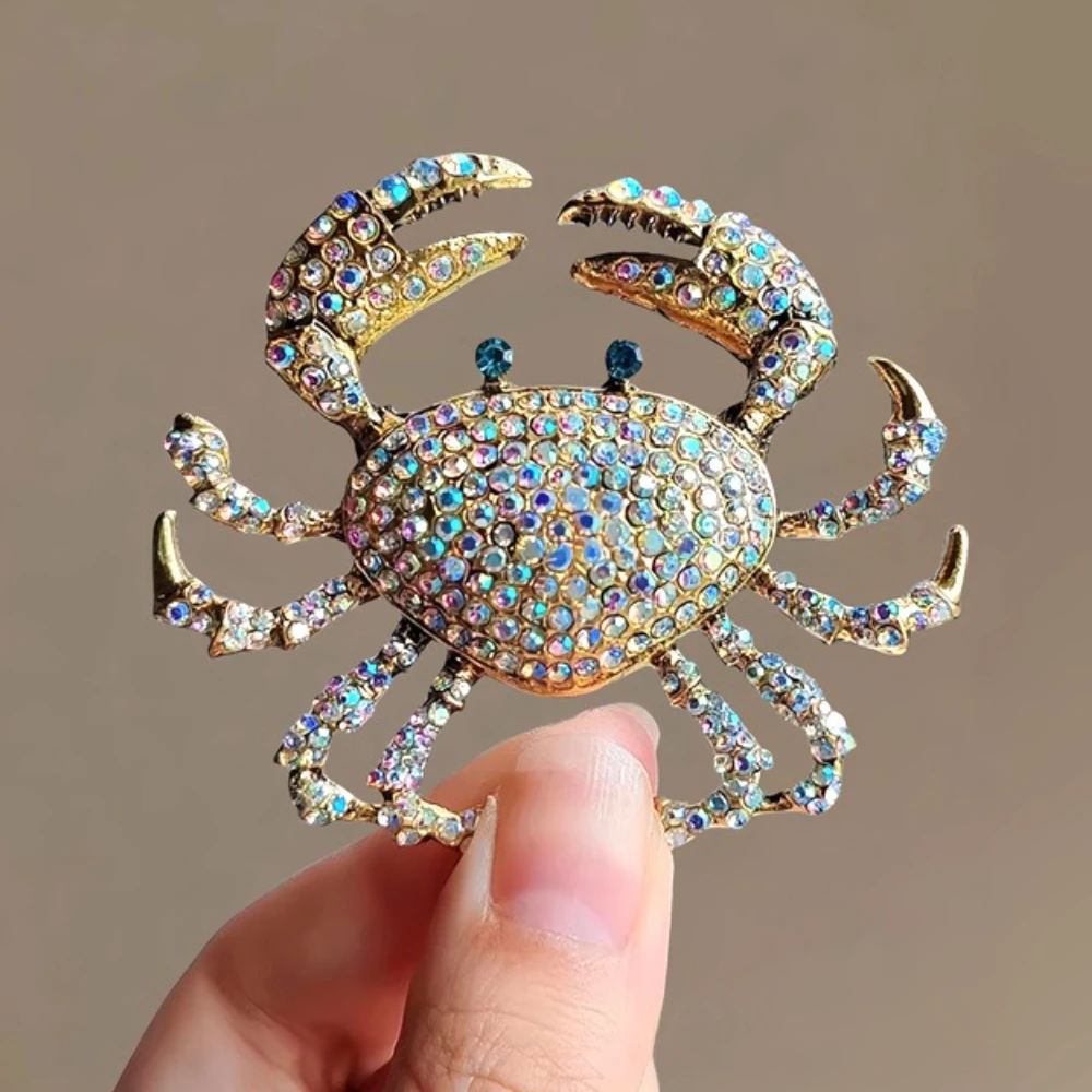 High-End-Strass-Krabben-Brosche für Damen und Herren, Anstecknadel aus Tierlegierung, luxuriöser Schmuck, Kleidung, Accessoires, Abzeichen, Geschenke – Detail 5