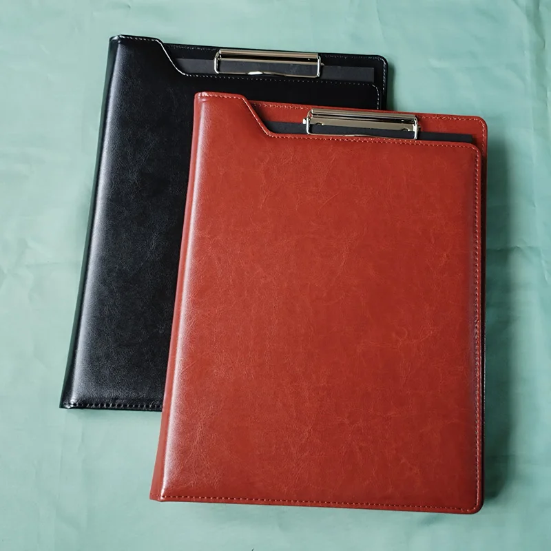 Fashion PU Leather Portable A4 Padfolio Portfolio Presentation File Folder Business Contracts Conference Folder Black Brown