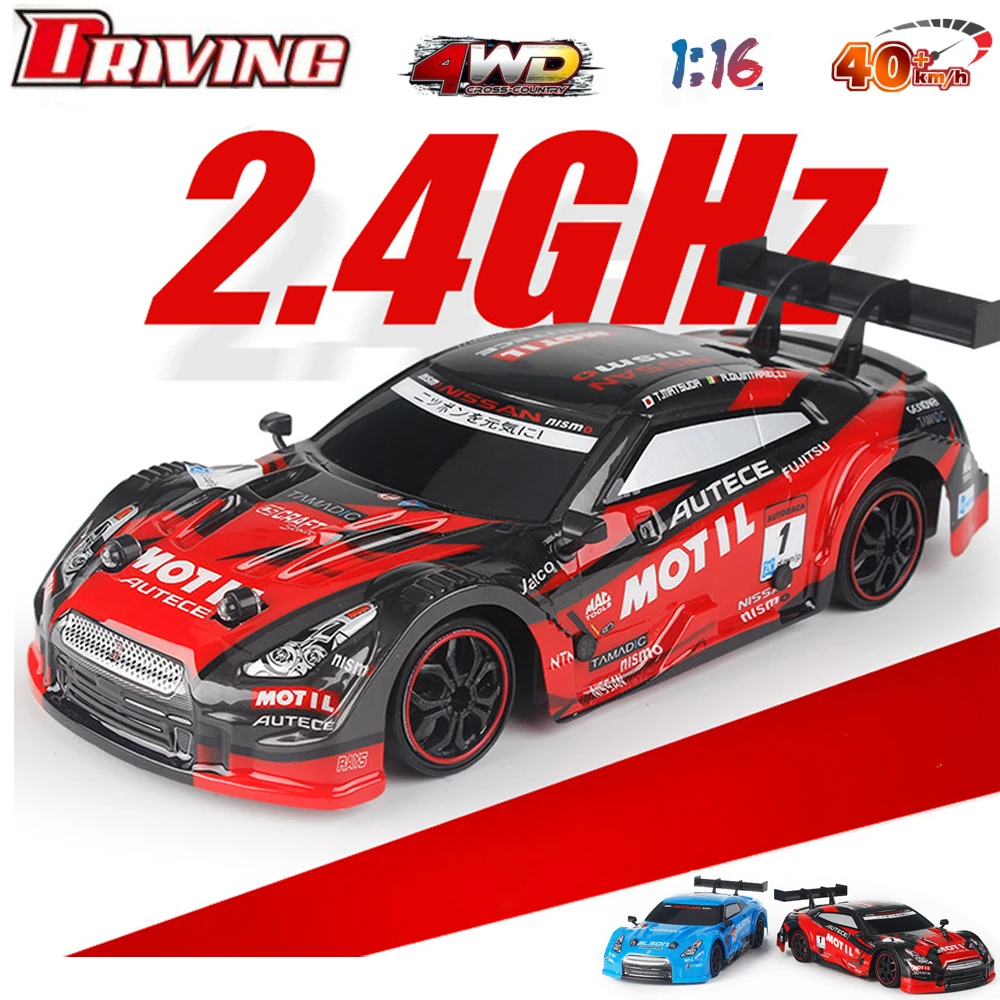 

RC Remote Control Car Drifting High-Speed Sports Car GTR Handle Racing 40KM/H 1:16 4WD Toys for Boys Kids Gifts 2023 NEW