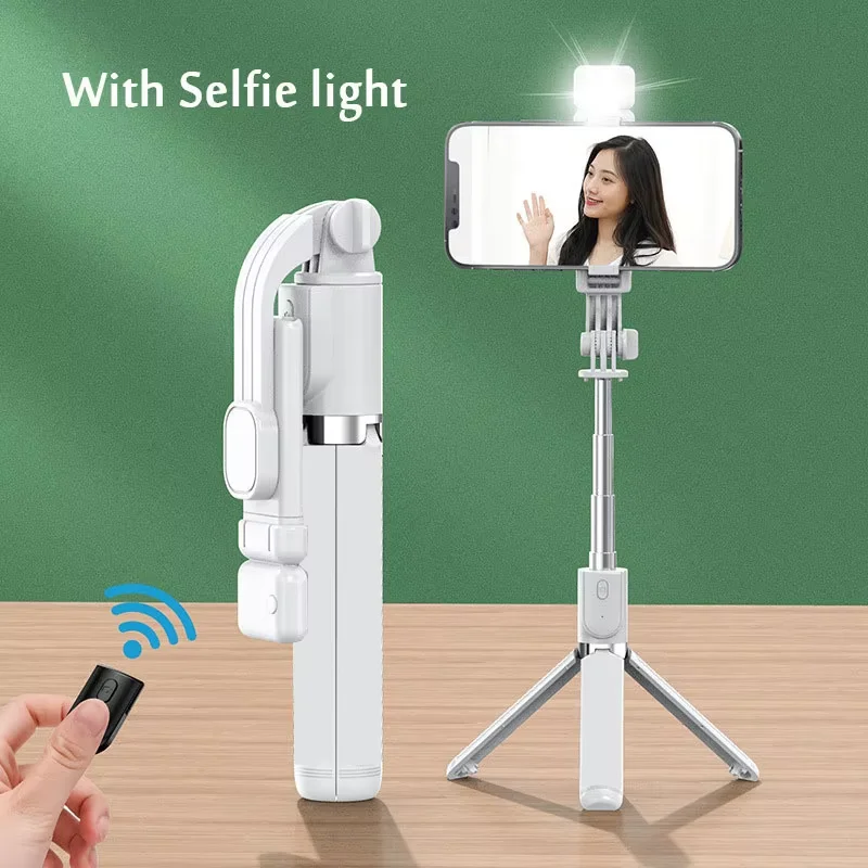 Portable Selfie Stick Tripod with Bluetooth Remote & LED Light