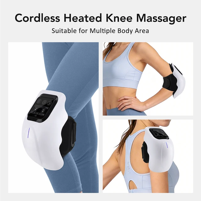 3-in-1 Cordless Heated Knee Massager,Smart Infrared Vibration Massage for Elderly Leg Joint Shoulder Elbow, Large LED Screen 2
