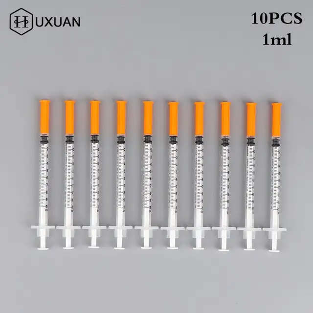 10pcs 1ml Disposable Plastic Veterinary Syringe With Needles For Pet Farm Animal Cat Dog Pig Cattle Sheep Horses