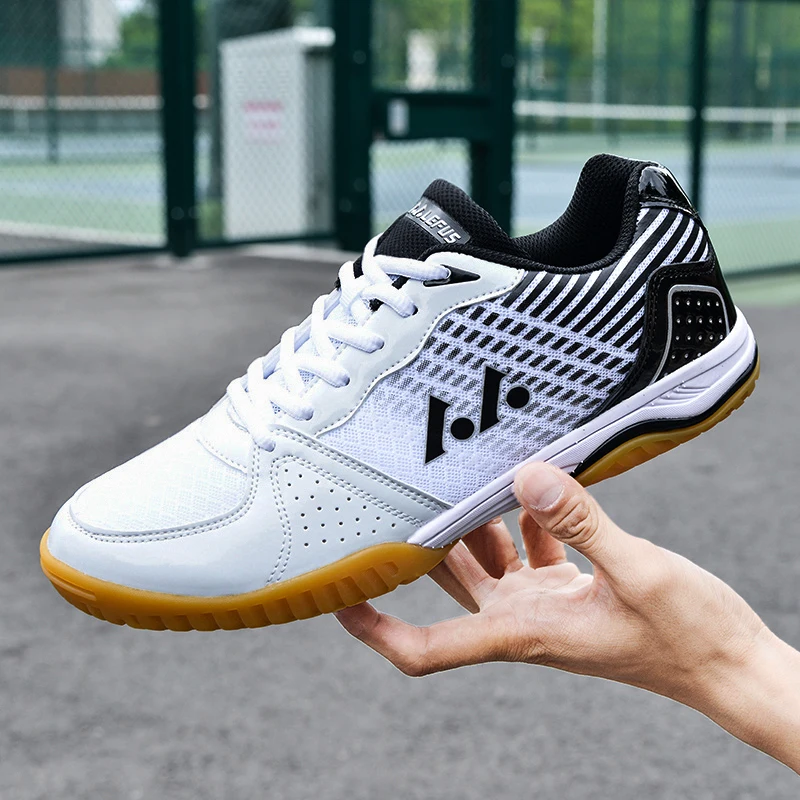 

New professional table tennis shoes men and women non-slip badminton couple blue red lightweight badminton sneakers