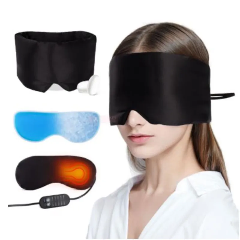 

Sleep Mask for Women Men Cooling Heated Gel Pad for Dry Puffy Eyes Light Blocking Blindfold Sleeping Mask for Home Flight Office