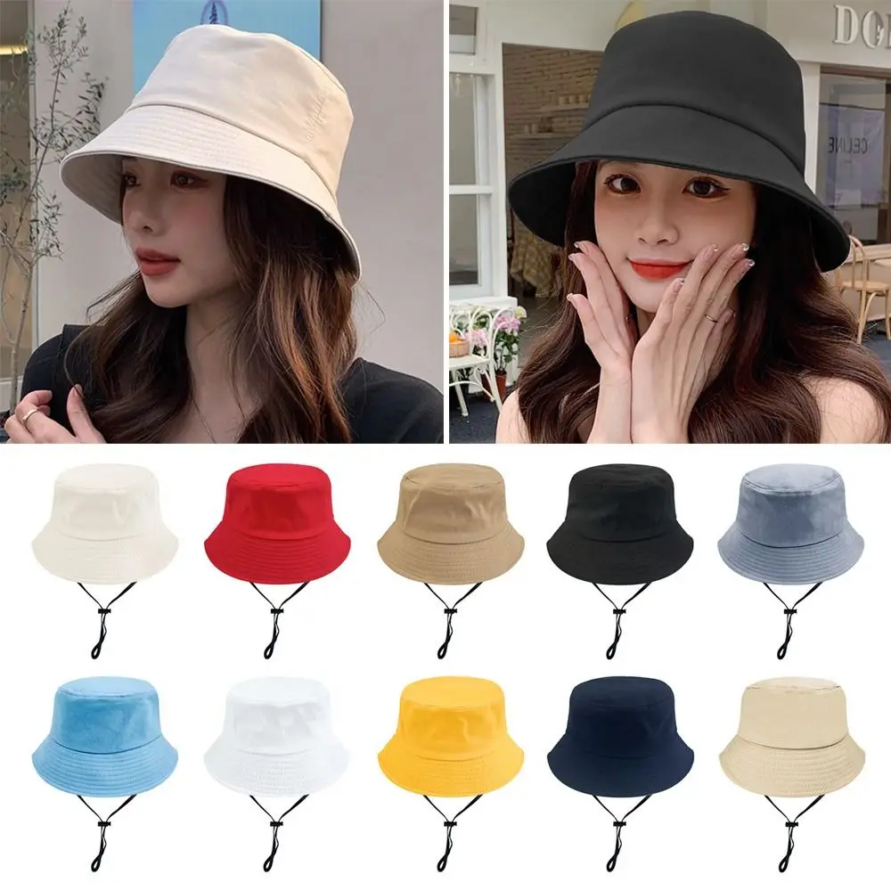 

Шляпа рыбака на шнуровке, повседневная однотонная дышащая Солнцезащитная Панама для раковины, летняя портативная веревка с защитой от ветра