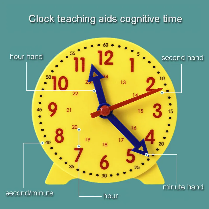 Children Montessori Clock Educational Toys Hour Minute Second Cognition Colorful Clocks Toys Kids Early Preschool Teaching Aids 2