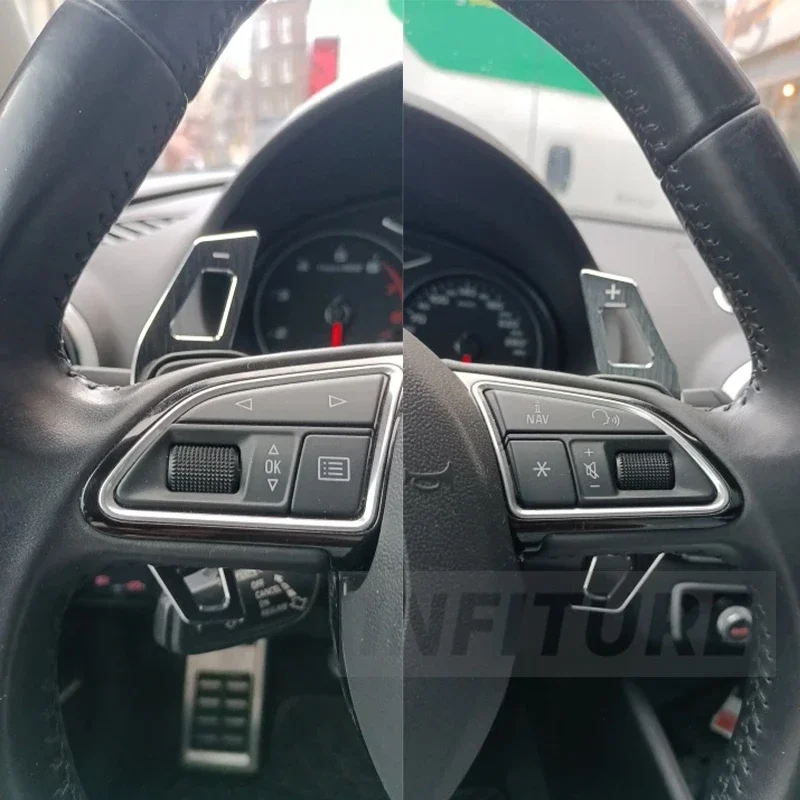 자동차 스티어링 휠 시프트 패들 확장 DSG 아우디 A1 A3 A4 A5 A6 A7 A8 Q5 Q7 TT R8 2012 이후 알루미늄