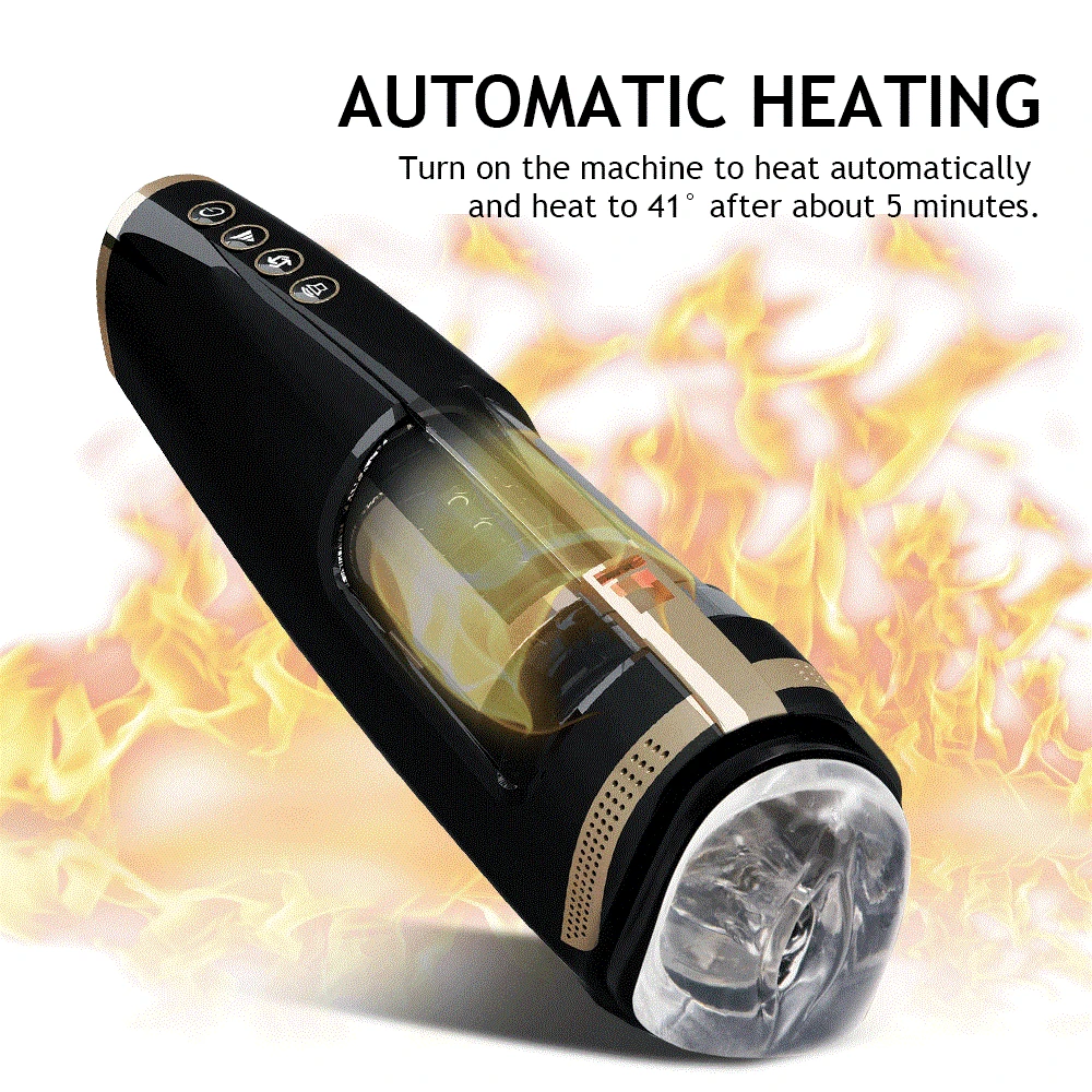 Fully automatic piston retractable male sex toy oral sex masturbator men's penis suction cup vibrator machine adult products