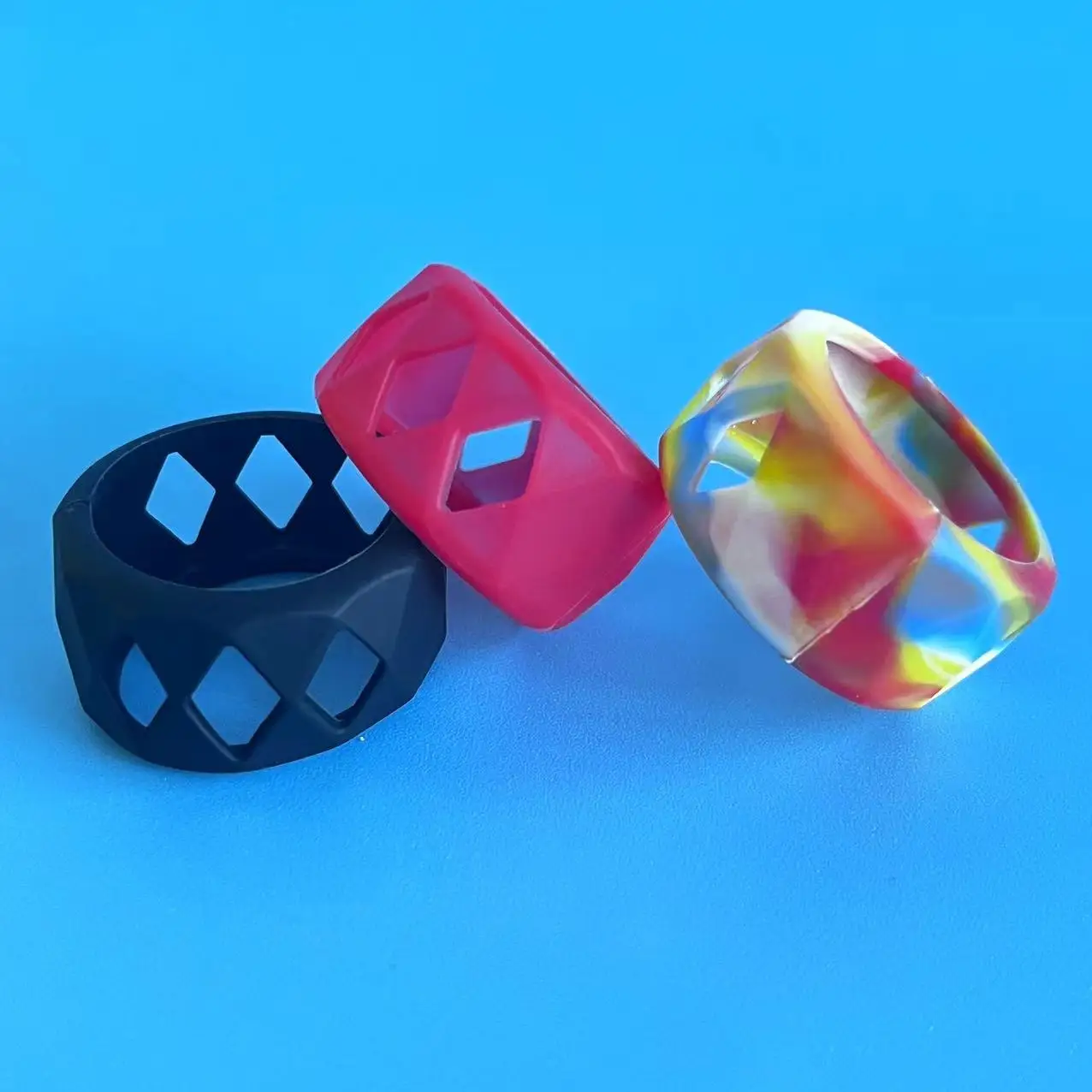 1pc Diamater 25mm Silicone Case Protection Band Ring Bulb Fat Mesh Silicone Protective Cover Watercolor Accessories