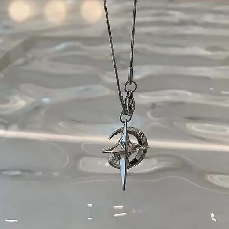 Collier avec pendentifs étoile en cristal brillant pour filles et femmes, chaînes de personnalité, Design esthétique, bijoux Y2k, 2023 1