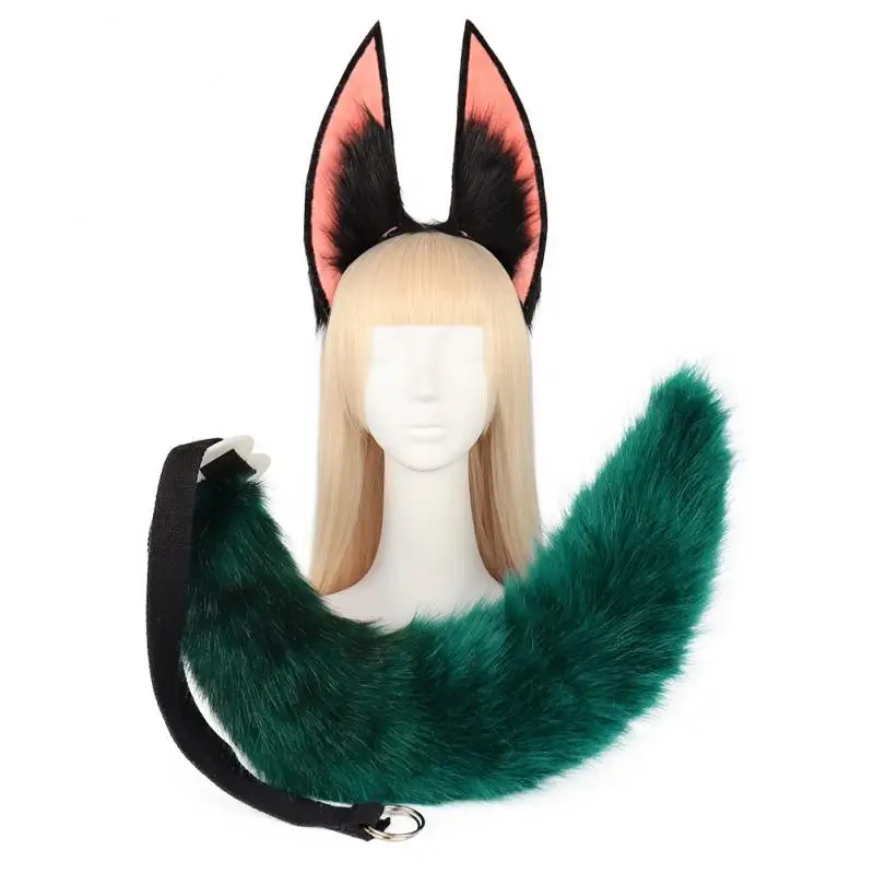 

Cosplay Decorative Props Plush Animal Ears Hair Hoop Tail Set Creative Simulation Fox Ear Shaped Exquisite Hair Hoop