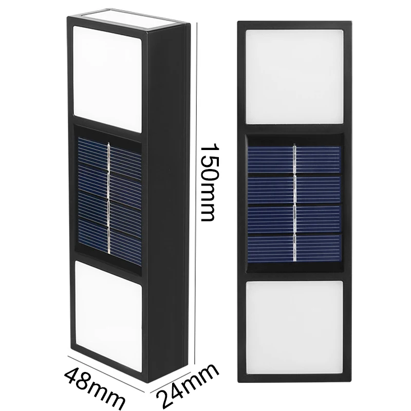 2/1 Pcs Outdoor Solar Powered Wall Lamp Long Strip  Garden Light Waterproof Wall Washer Fence Wall Lamp Villa Wall Decoration images - 6