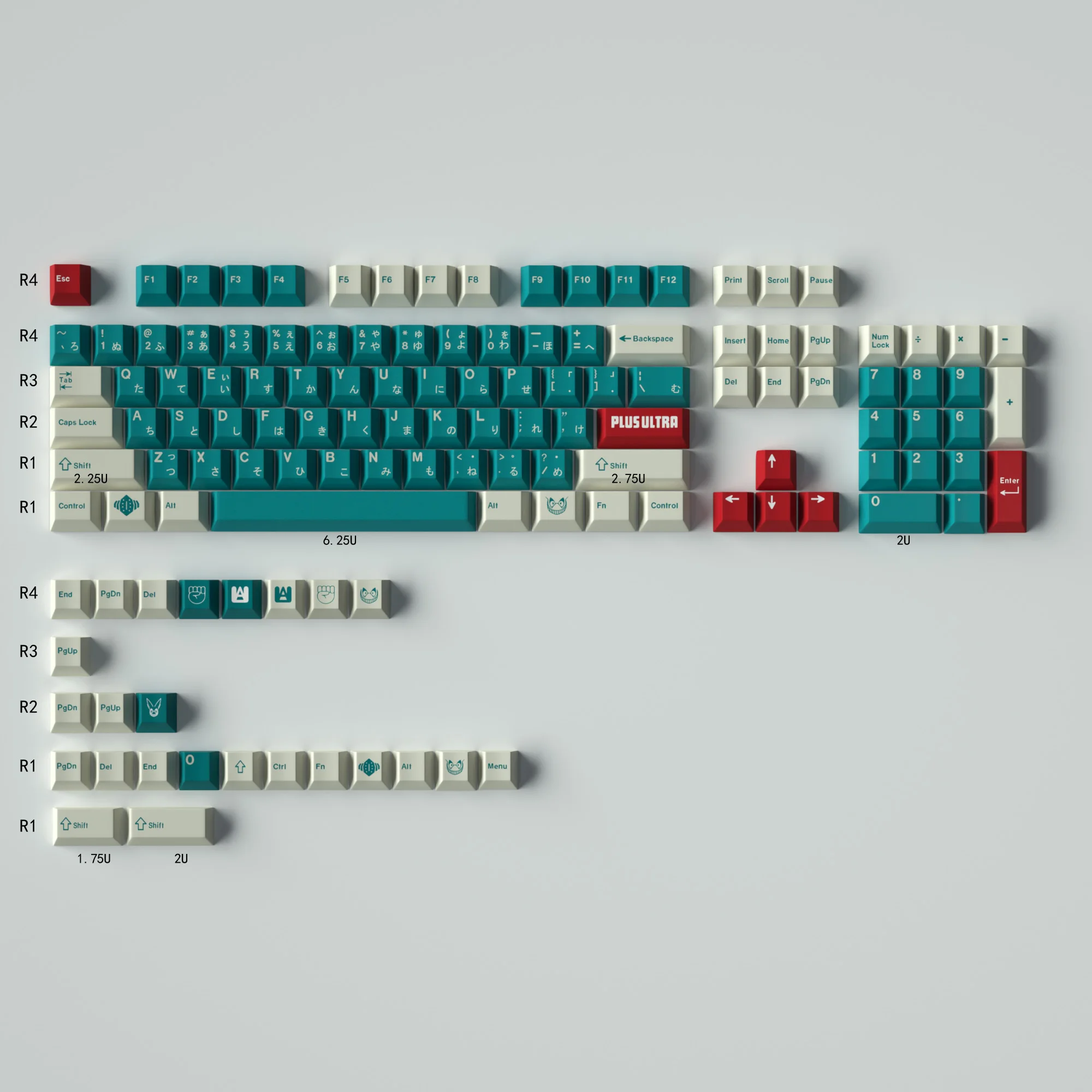 Personalizado, DYE-SUB Keycap, Perfil Cherry, Keycaps Inglês para MX Switch