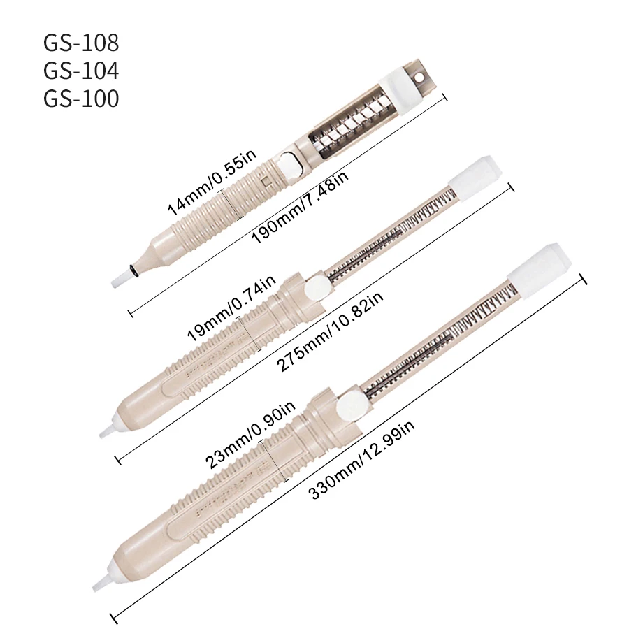 GOOT GS-100/104/108 Desoldering Pump 1Pcs 330/275/190mm Strong  Self-Cleaning Shaft Solder Sucker \u0026 Welding Accessory - AliExpress, image size:900x900