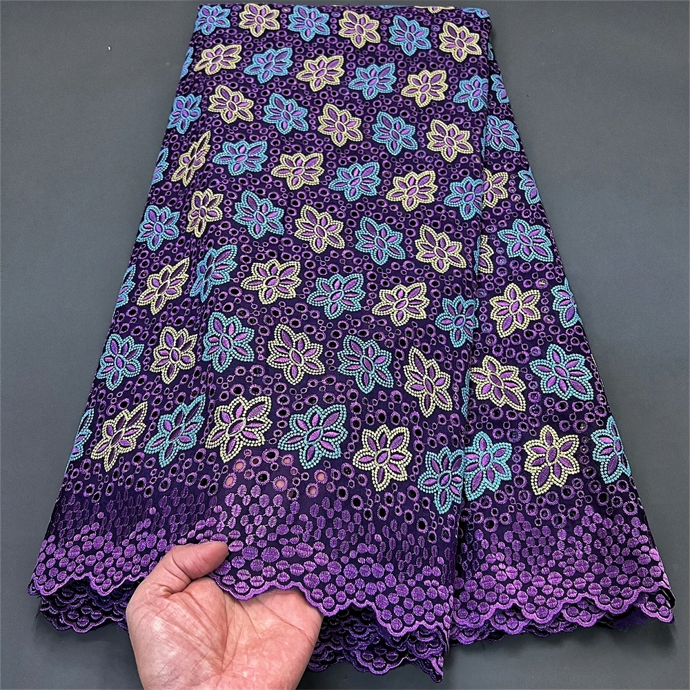 

Африканский нигерийский шитье гипюр, тюль кружевная ткань, платья, блестки Хлопок, высокое качество, последние 5 ярдов, Дамаск 2024, ZJ028