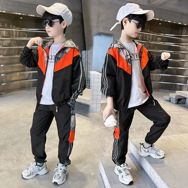 

2023 Spring Autumn New Fashion Boys Sports Sets Baby Tracksuits 2Pcs Suits Toddler Casual Clothes Outfits Teen Sets 4-14Years