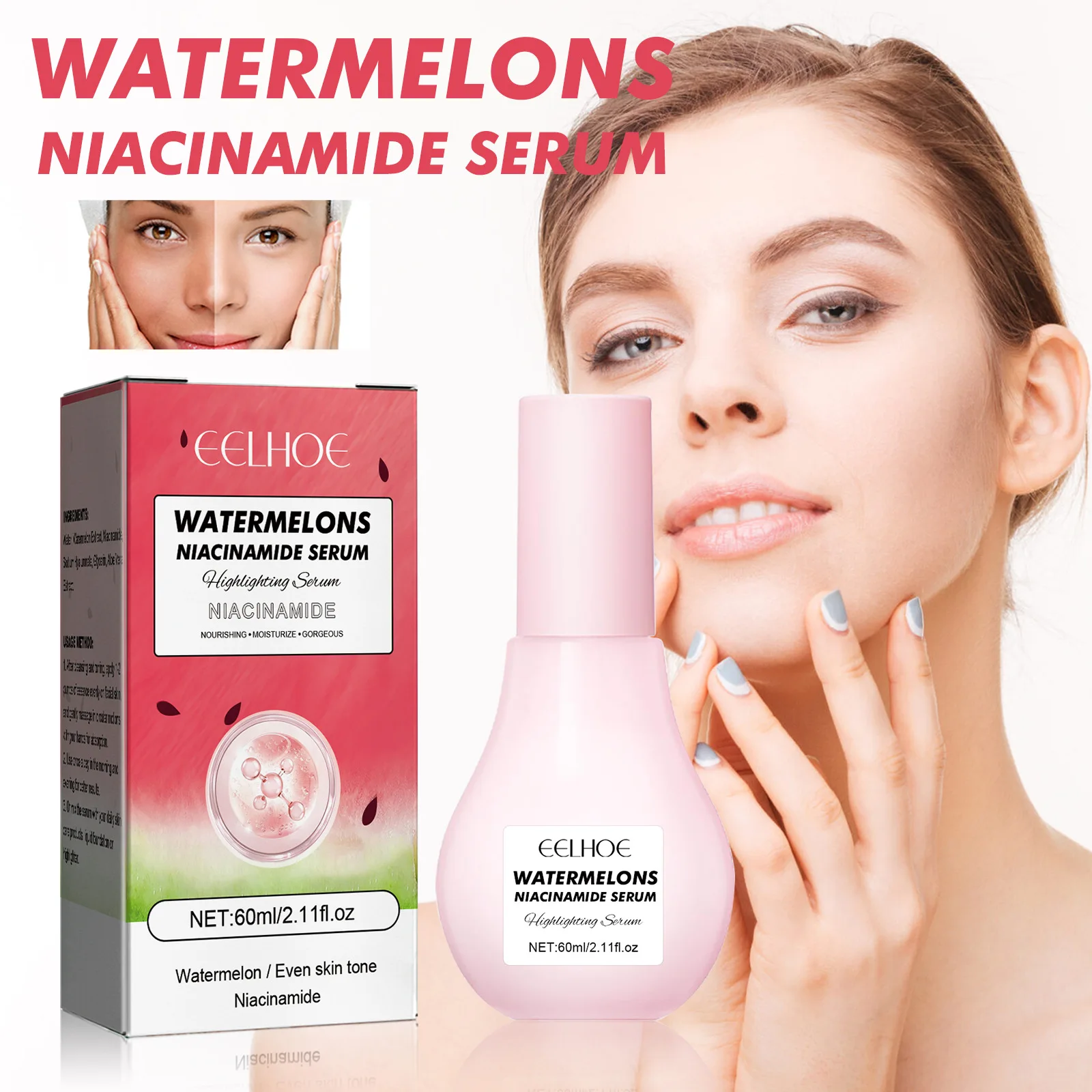 Watermelon Glow Facial Primer Cream Moisturizer Highlighter 3