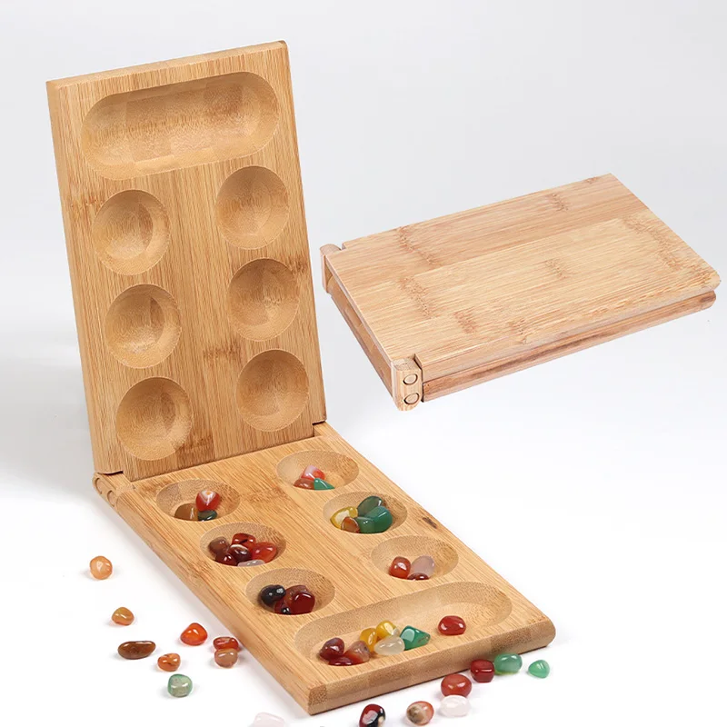 Mancala African Gem Chess Classic Strategy Puzzle Toys Party Game Folding Chess Board Children Educational Logical Thinking Toys board game