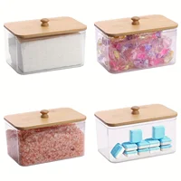 Acrylic Dryer Sheet Holder Container for Laundry Room Dryer Sheet Dispenser Laundry Room Organization Jars with Bamboo Lid 1