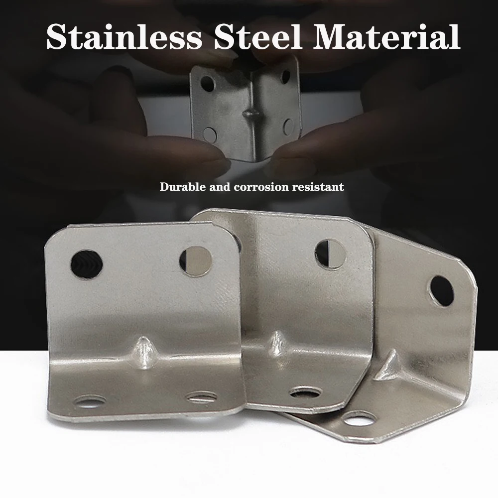 Stainless Steel Angle Bracket Furniture Hardware Stainless steel L-shaped Corner Code Right Angle Laminate Furniture Board Hardware