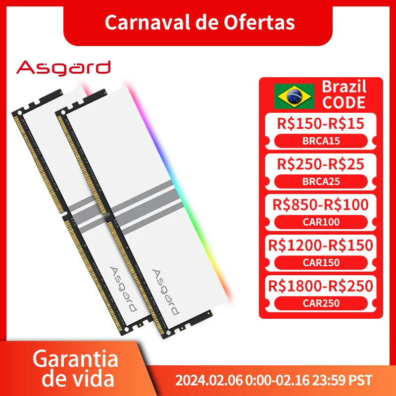 Asgard Memory Ddr4 Ram Pc 8 Gbx2 3200Mhz 3600Mhz Rgb Ram Polar White Overclocking Performance Per Desktop
