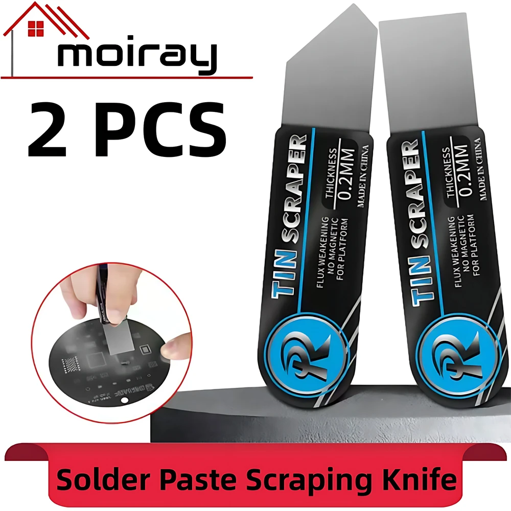 

Stainless Steel Solder Paste Scraping Knife Tin Scraper Planting Repair Tool for BGA Stencil Reballing Kit 2/4PCS Pry Spudger