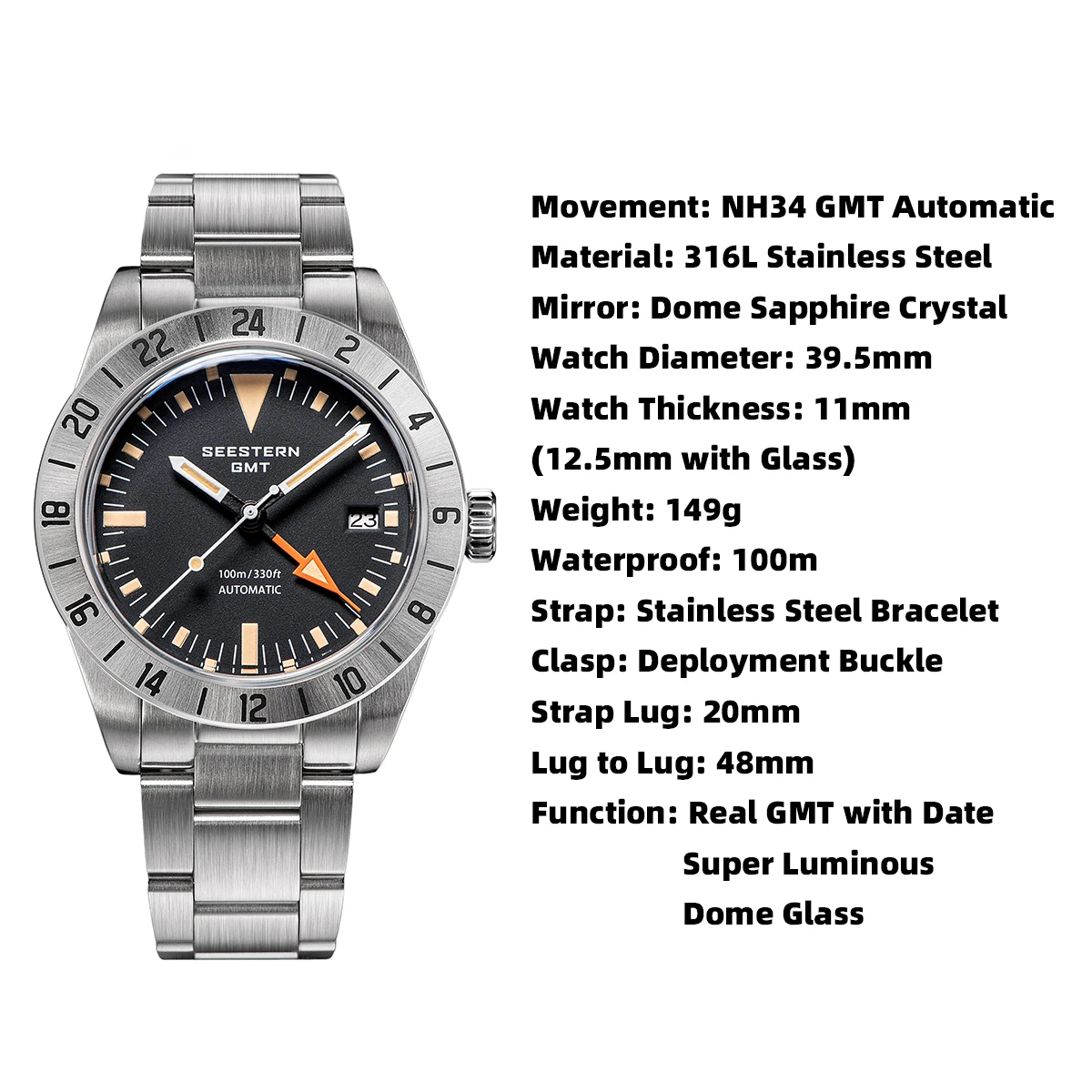SEESTERN-GMT Ʈ ð  ڵ Ʈ  ոð,  ̾ ۷ ö  Ŭ, NH34 S436