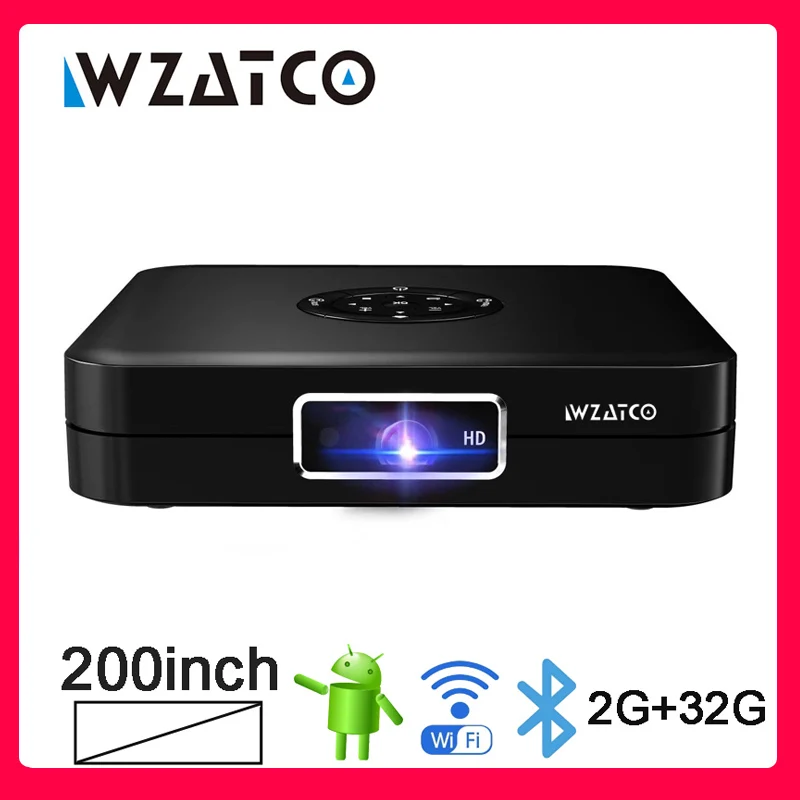 

WZATCO D1 DLP 3D Projector 300inch Home Cinema support Full HD 1920x1080P 32GB Android 5G WIFI Video Beamer MINI Projector