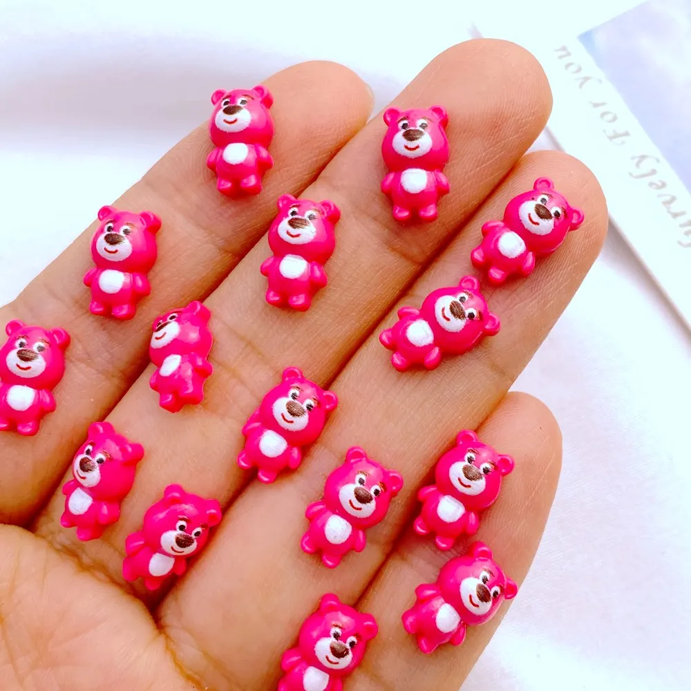 Resin Jewelry Accessories 50Pcs New Cute Mini 6*11mm Resin Little Bear Series Flatback Ornament Jewelry Making Manicure Hairwear Accessories