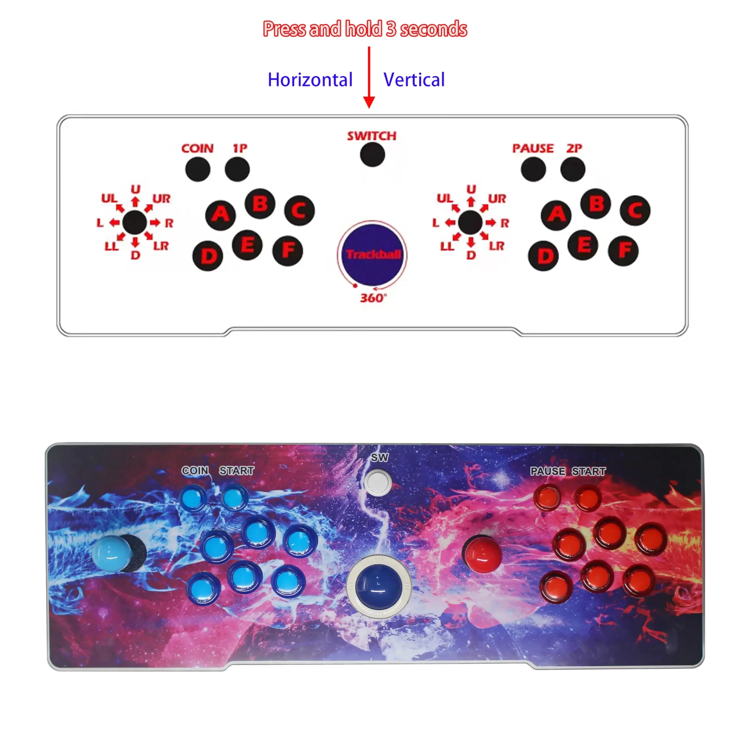 Pandora Saga DX 516 Vertical + 3000 Horizontal games,3 Side