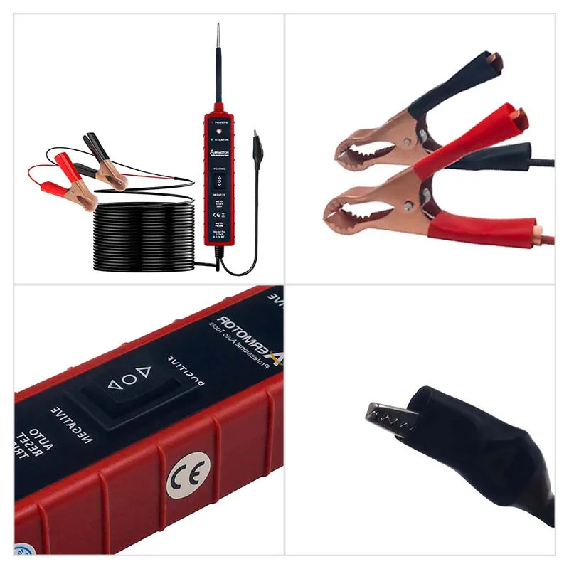Circuit Tester Circuit Detector Aermotor Car Electrical Tester EM285 Probe Detector 6-24V DC Automotive Electric Circuit Tester Multi-functions Test Lead