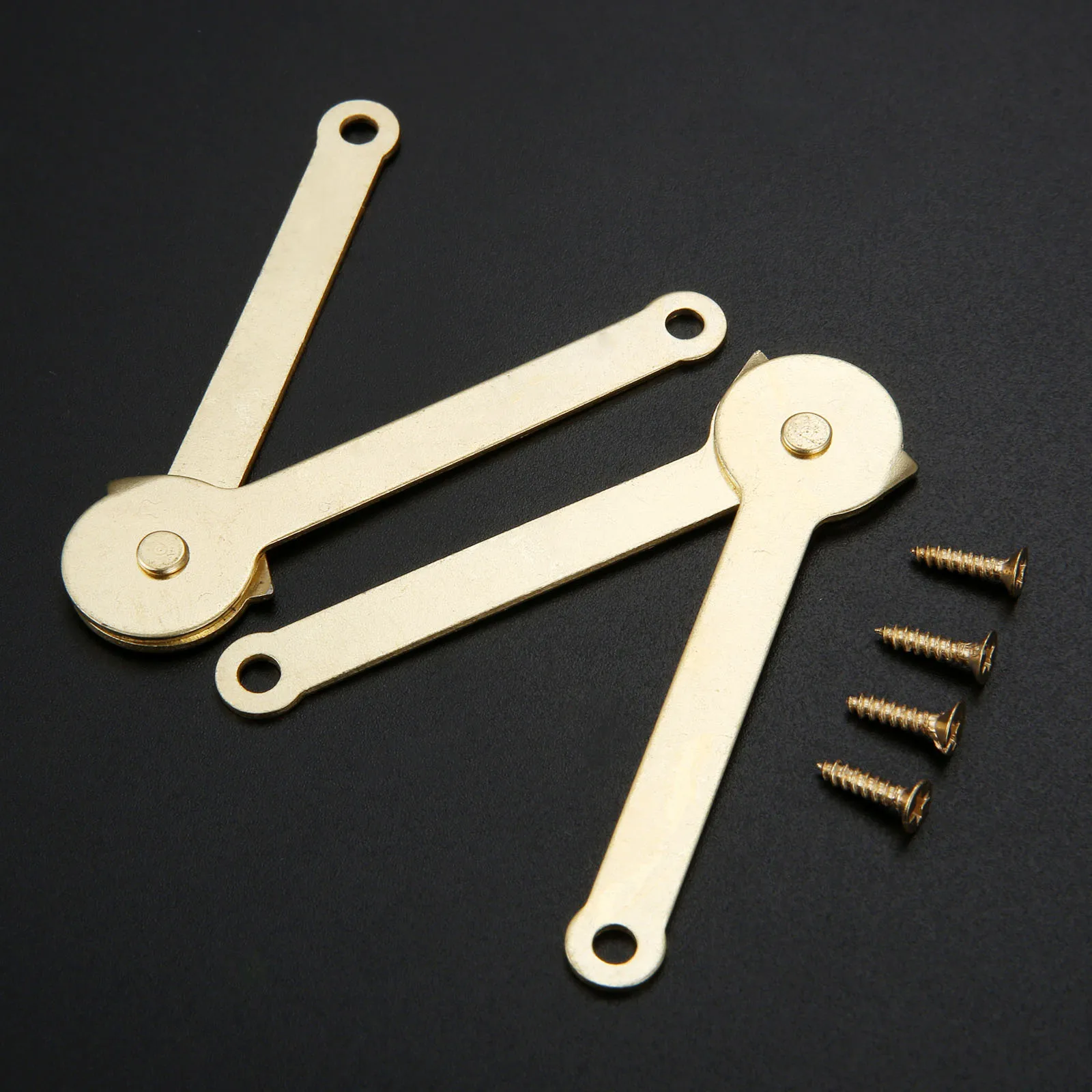 

2Pcs Antique Yellow Lid Support Hinges Box Display Furniture Accessories Cabinet Door Kitchen Cupboard Hinges Lid Stays