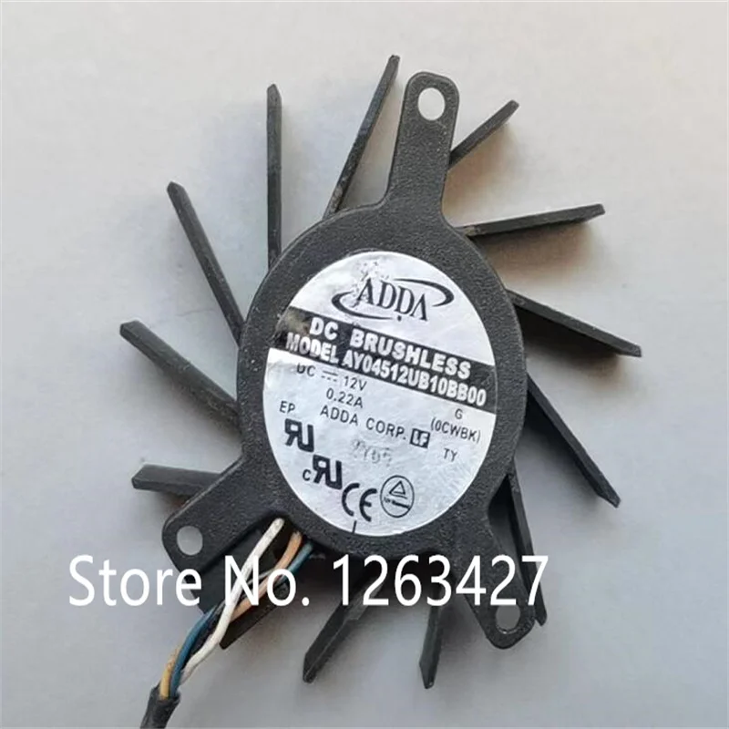 

ADDA AY04512UB10BB00 12V 0.22A 4.4cm diameter hole spacing 3.4-3.4-2.6 four-wire video card fan