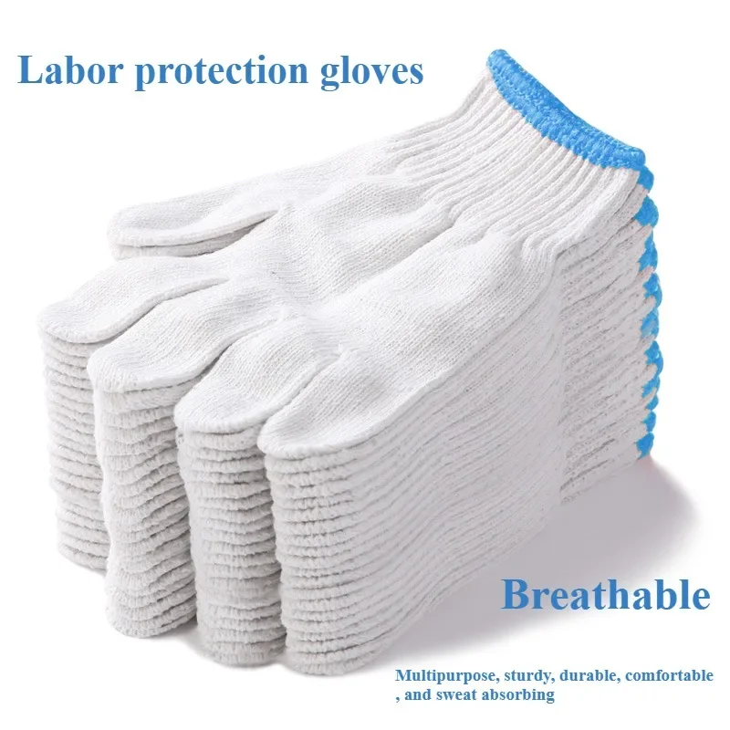 Cotton Non Slip Work Gloves for Construction Site Labor Protection