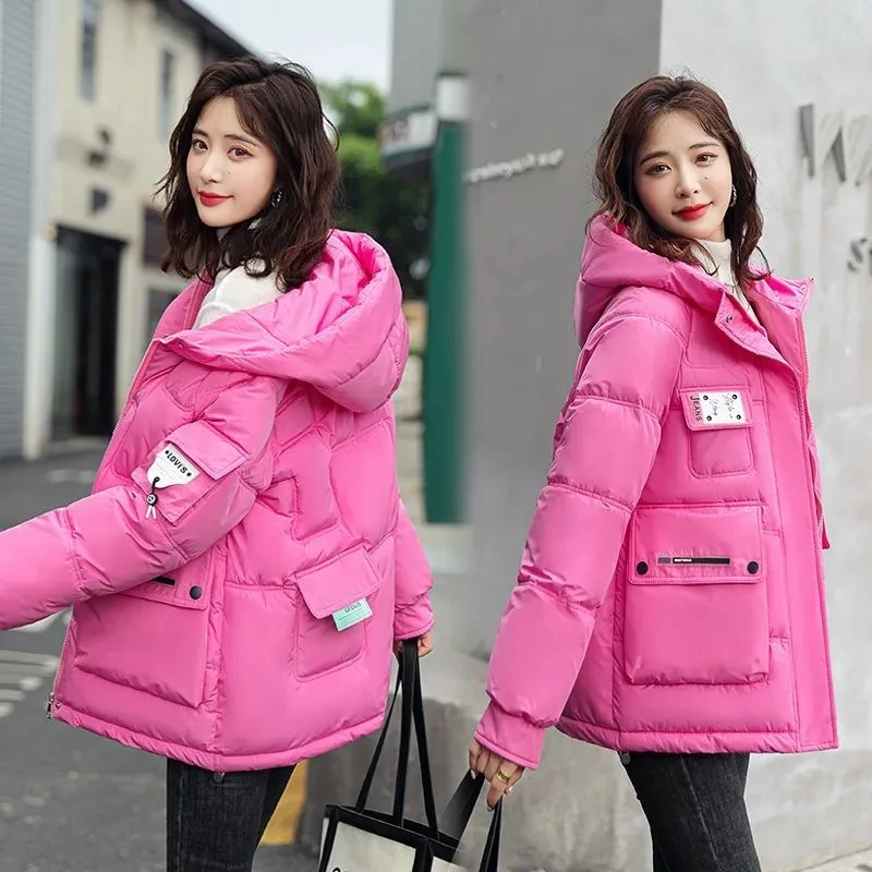 

Women Winter Cotton Padded Jacket 2023 New Women Thicken Short Cotton Coat Korean Loose Plus Size Parkas Coat Oversize Outwear