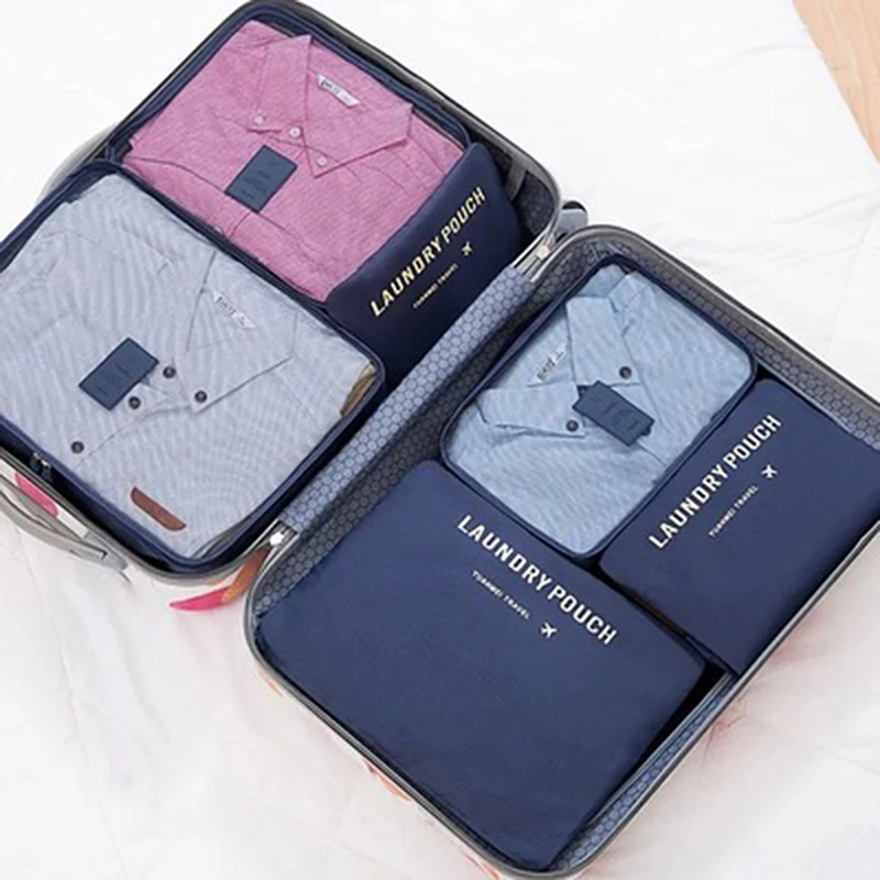 6Pcs/Set Baggage Travel Organizer Bags Clothes Travel Accessories Multifunctional Waterproof Packing Organizer Bags