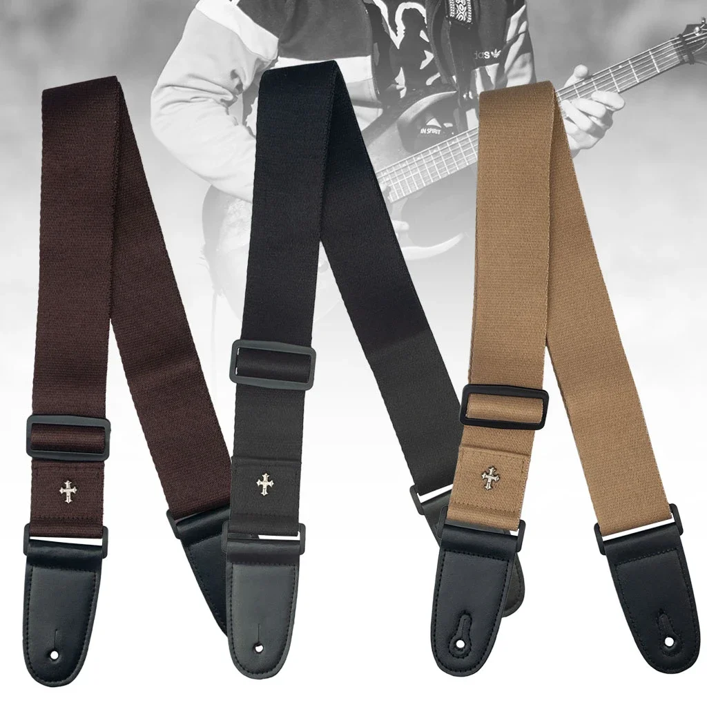 Elektrische Gitarre Strap Akustische Folk Guitarra Gürtel Straps Vintage Kreuz Persönlichkeit Gitarre Straps Pick Tasche Gitarre Zubehör – Detail 9